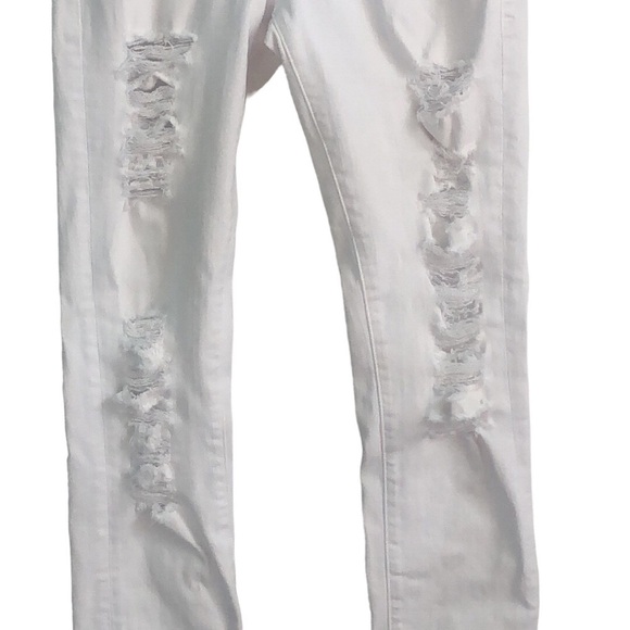 Le Skinny De Jeane Blanc White Distressed Jeans by Frame Denim Size 27 - Picture 5 of 16